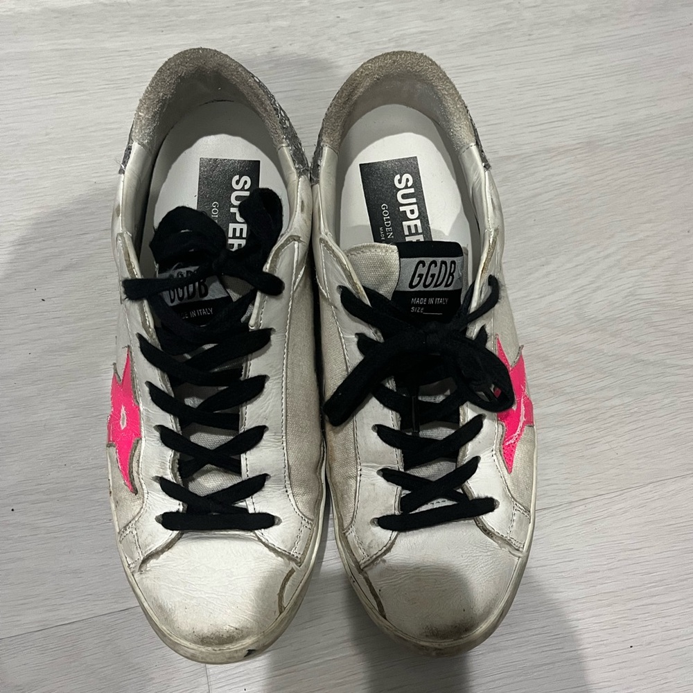 Golden Goose Superstar White Pink Star Sneakers